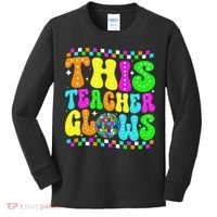This Teacher 80s 90s Teacherss Day Glows Last Day Of School Kids Long Sleeve Shirt thumb 0