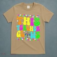 This Teacher 80s 90s Teacherss Day Glows Last Day Of School T-Shirt thumb 5