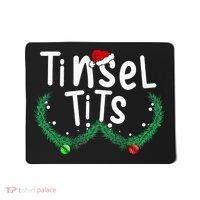Tinsel Tits And Jingle Balls Funny Matching Christmas Couple Mousepad thumb 0