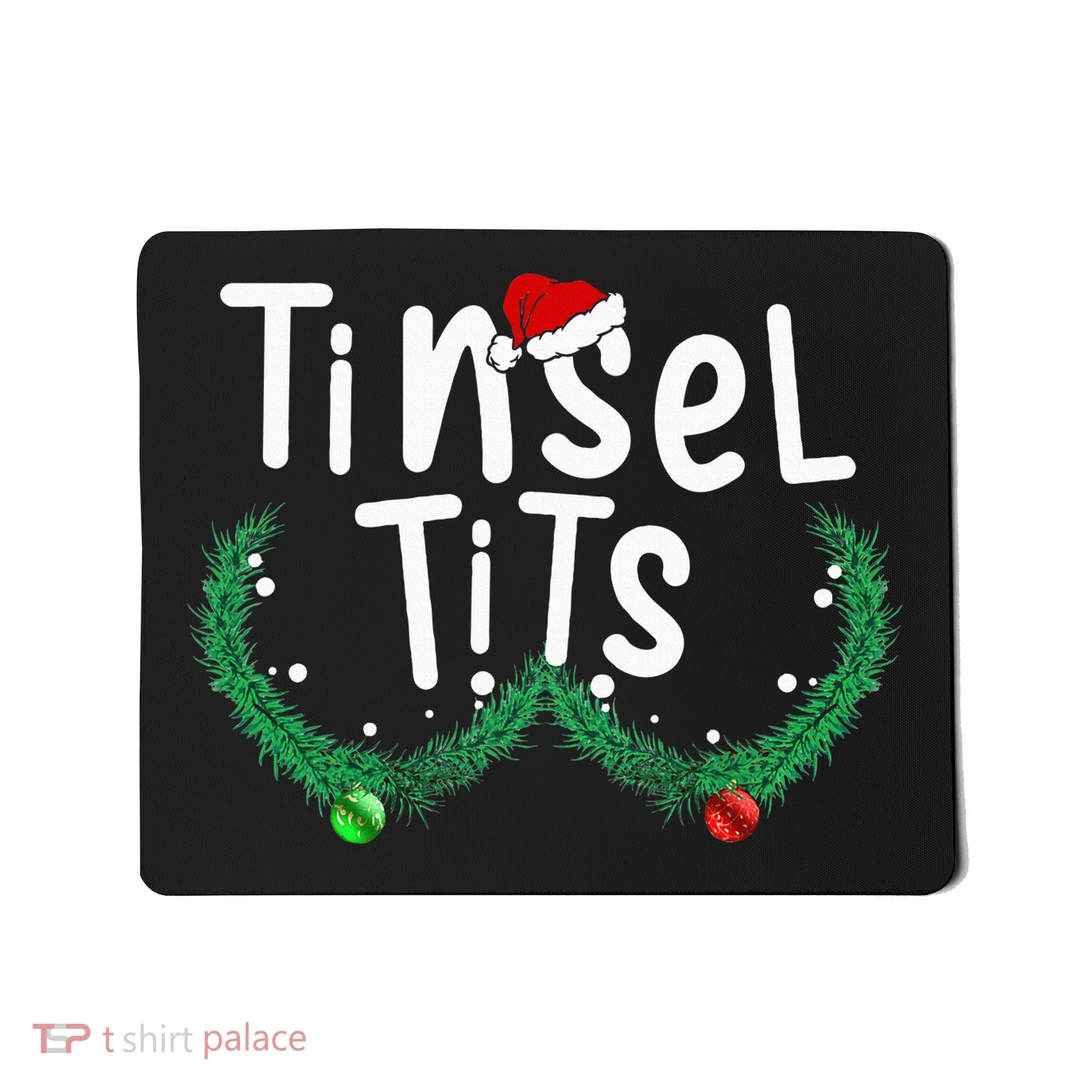 Tinsel Tits And Jingle Balls Funny Matching Christmas Couple Mousepad