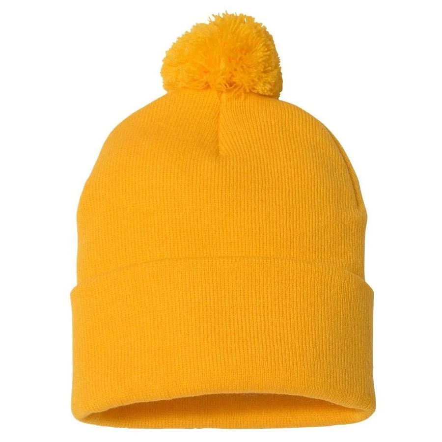Taylor Pom Pom 12in Knit Beanie