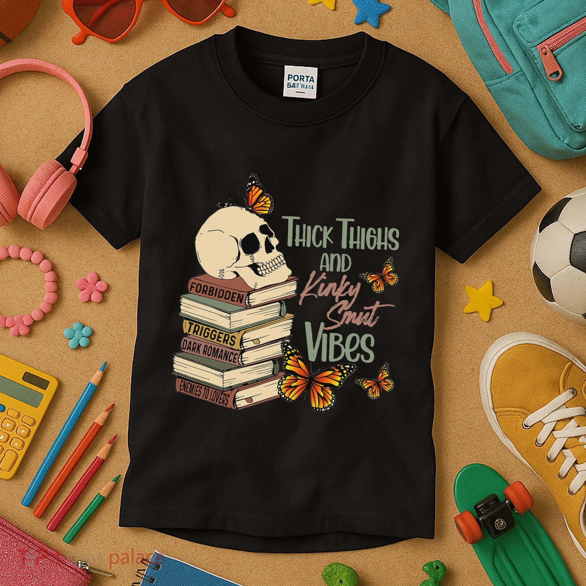 Thick Thighs And Kinky Smut Vibes Apparel Kids T-Shirt