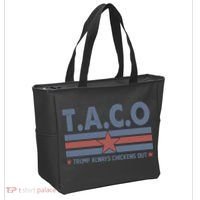 TACO Trump Always Chickens Out Funny Tote Bag thumb 2