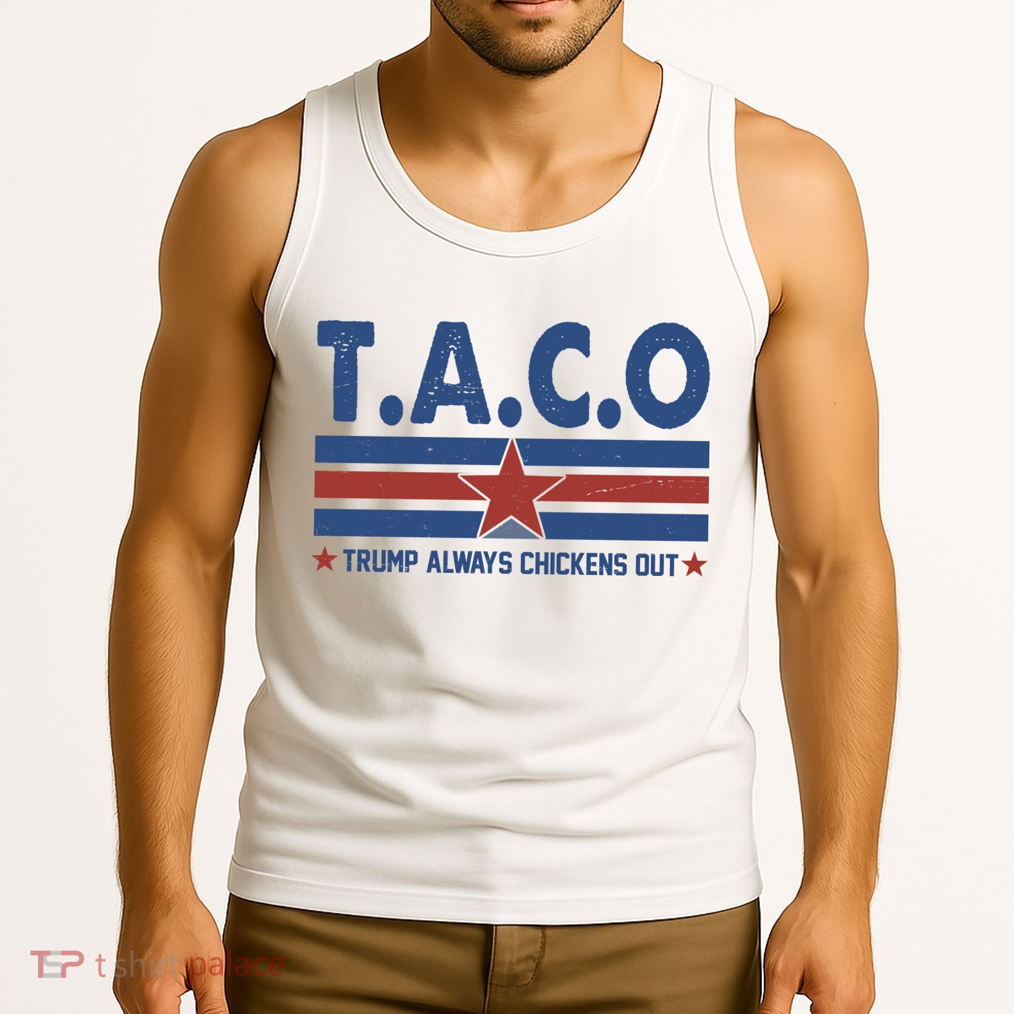 TACO Trump Always Chickens Out Funny Tank Top
