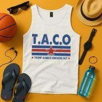 TACO Trump Always Chickens Out Funny Tank Top thumb 4