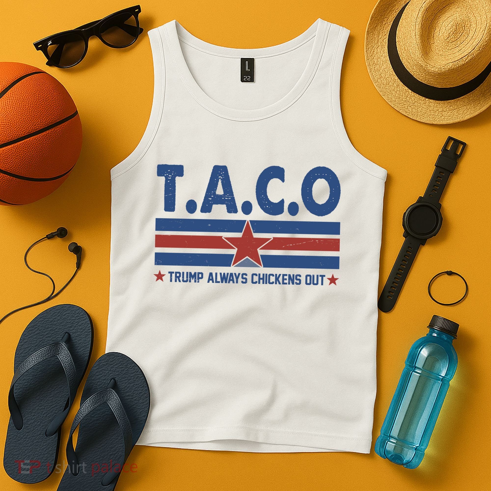 TACO Trump Always Chickens Out Funny Tank Top