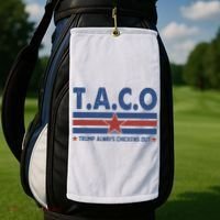 TACO Trump Always Chickens Out Funny Golf Towel thumb 2