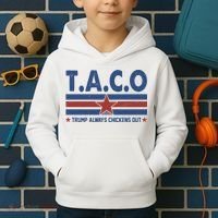 TACO Trump Always Chickens Out Funny Kids Hoodie thumb 2