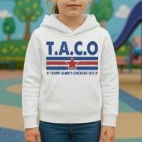 TACO Trump Always Chickens Out Funny Kids Hoodie thumb 3