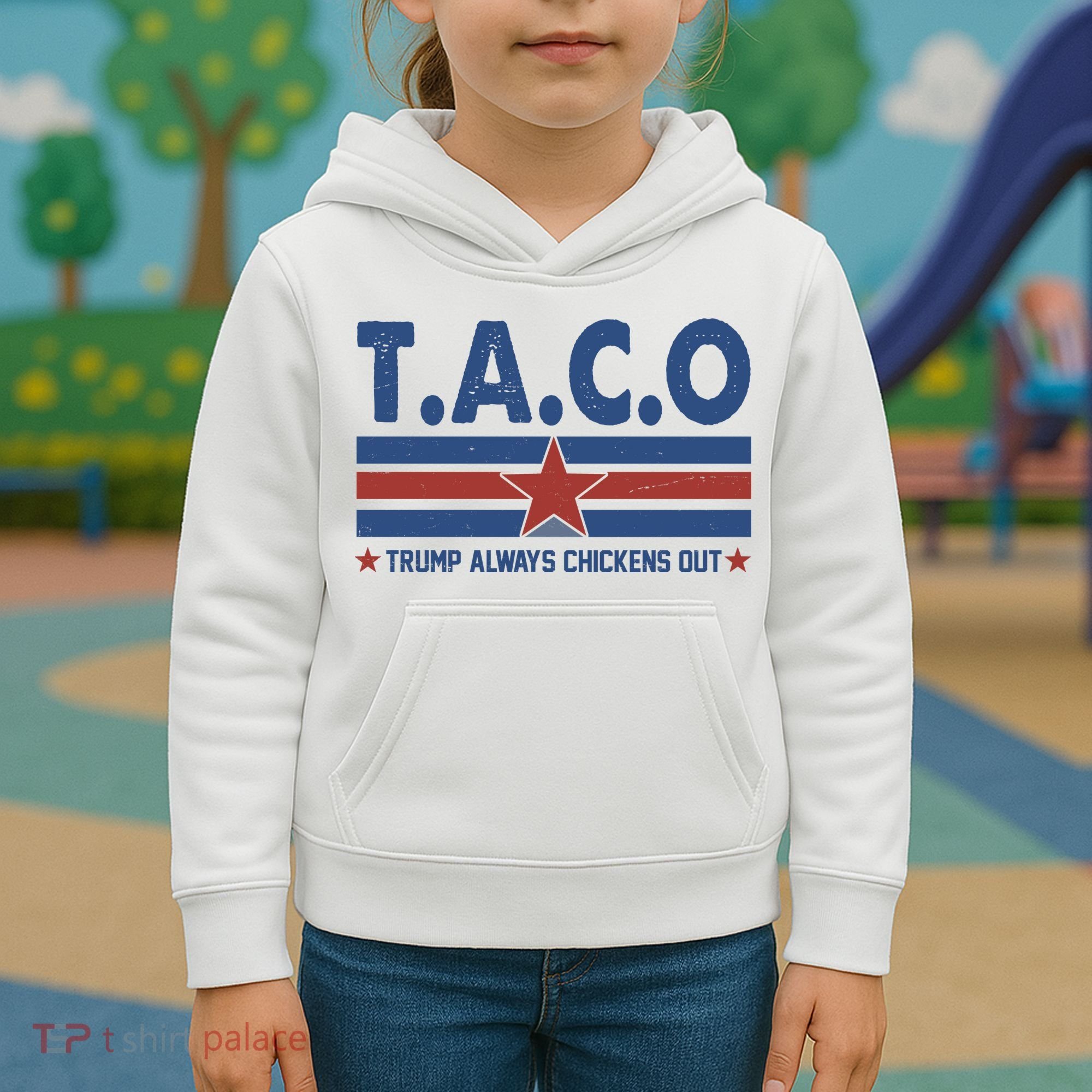 TACO Trump Always Chickens Out Funny Kids Hoodie