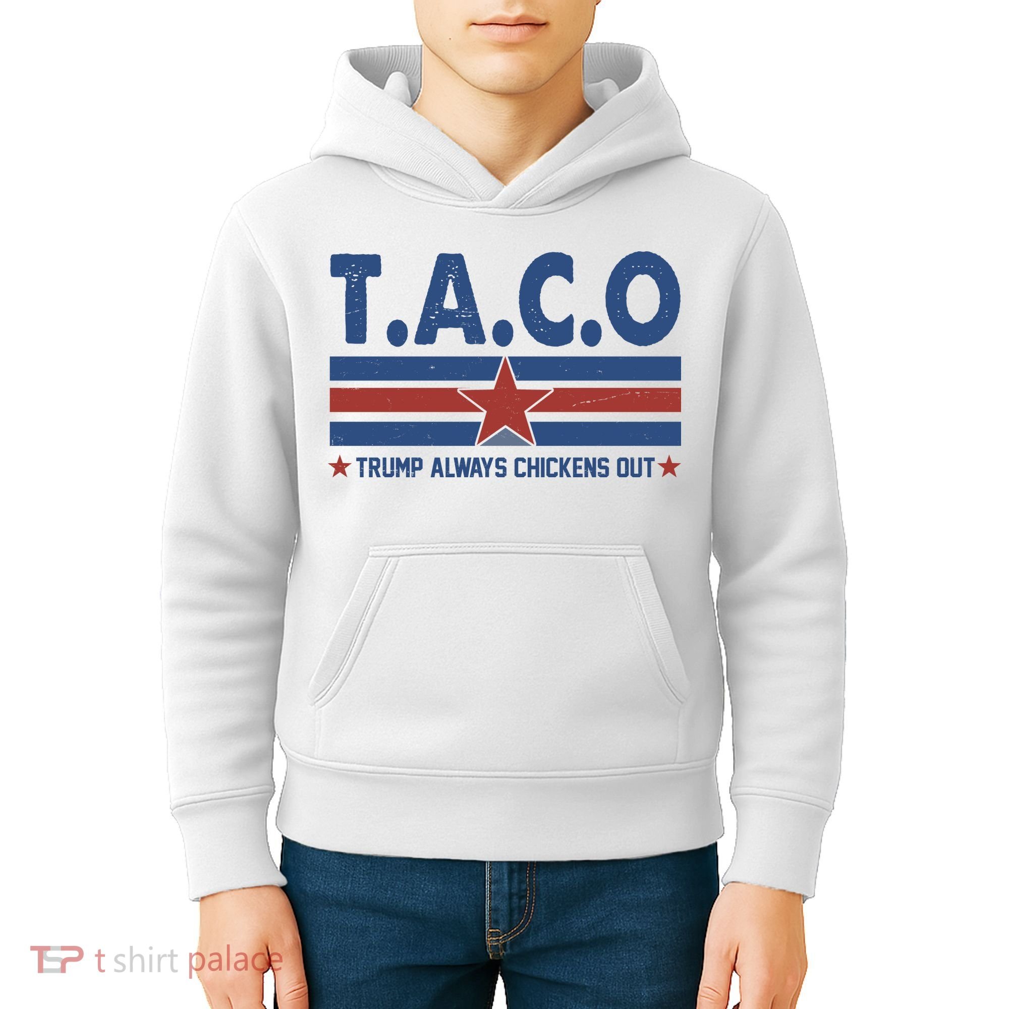 TACO Trump Always Chickens Out Funny Kids Hoodie