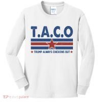 TACO Trump Always Chickens Out Funny Kids Long Sleeve Shirt thumb 0