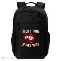Thick Thighs And Spooky Vibes Vampire Bat Lips Gift Backpack thumb 0