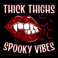 Thick Thighs And Spooky Vibes Vampire Bat Lips Gift Bucket Hat thumb 4