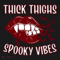 Thick Thighs And Spooky Vibes Vampire Bat Lips Gift Pajama Set thumb 2