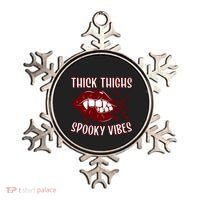 Thick Thighs And Spooky Vibes Vampire Bat Lips Gift Ornament thumb 0