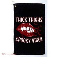 Thick Thighs And Spooky Vibes Vampire Bat Lips Gift Golf Towel thumb 0