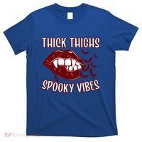 Thick Thighs And Spooky Vibes Vampire Bat Lips Gift T-Shirt thumb 0