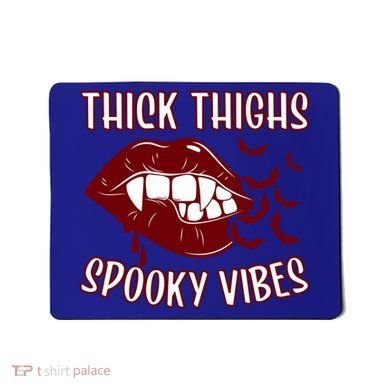 Thick Thighs And Spooky Vibes Vampire Bat Lips Gift Mousepad