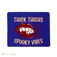 Thick Thighs And Spooky Vibes Vampire Bat Lips Gift Mousepad thumb 0
