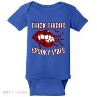 Thick Thighs And Spooky Vibes Vampire Bat Lips Gift Baby Bodysuit thumb 0