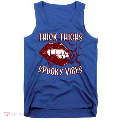 Thick Thighs And Spooky Vibes Vampire Bat Lips Gift Tank Top