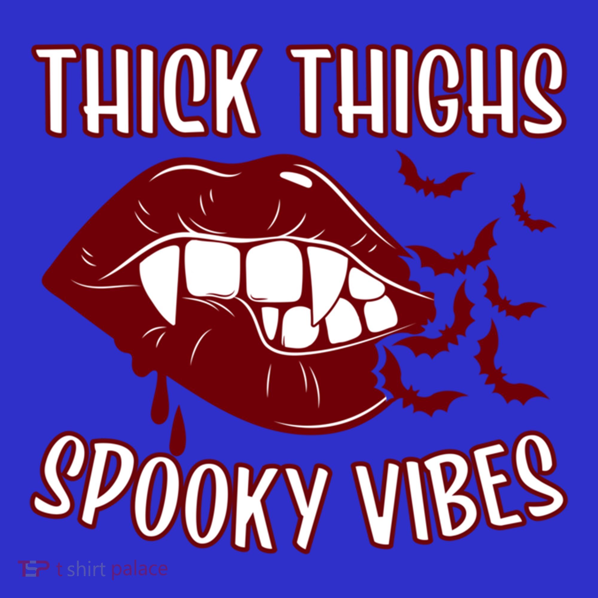 Thick Thighs And Spooky Vibes Vampire Bat Lips Gift Tank Top