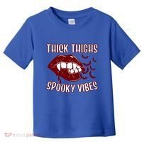 Thick Thighs And Spooky Vibes Vampire Bat Lips Gift Toddler T-Shirt thumb 0