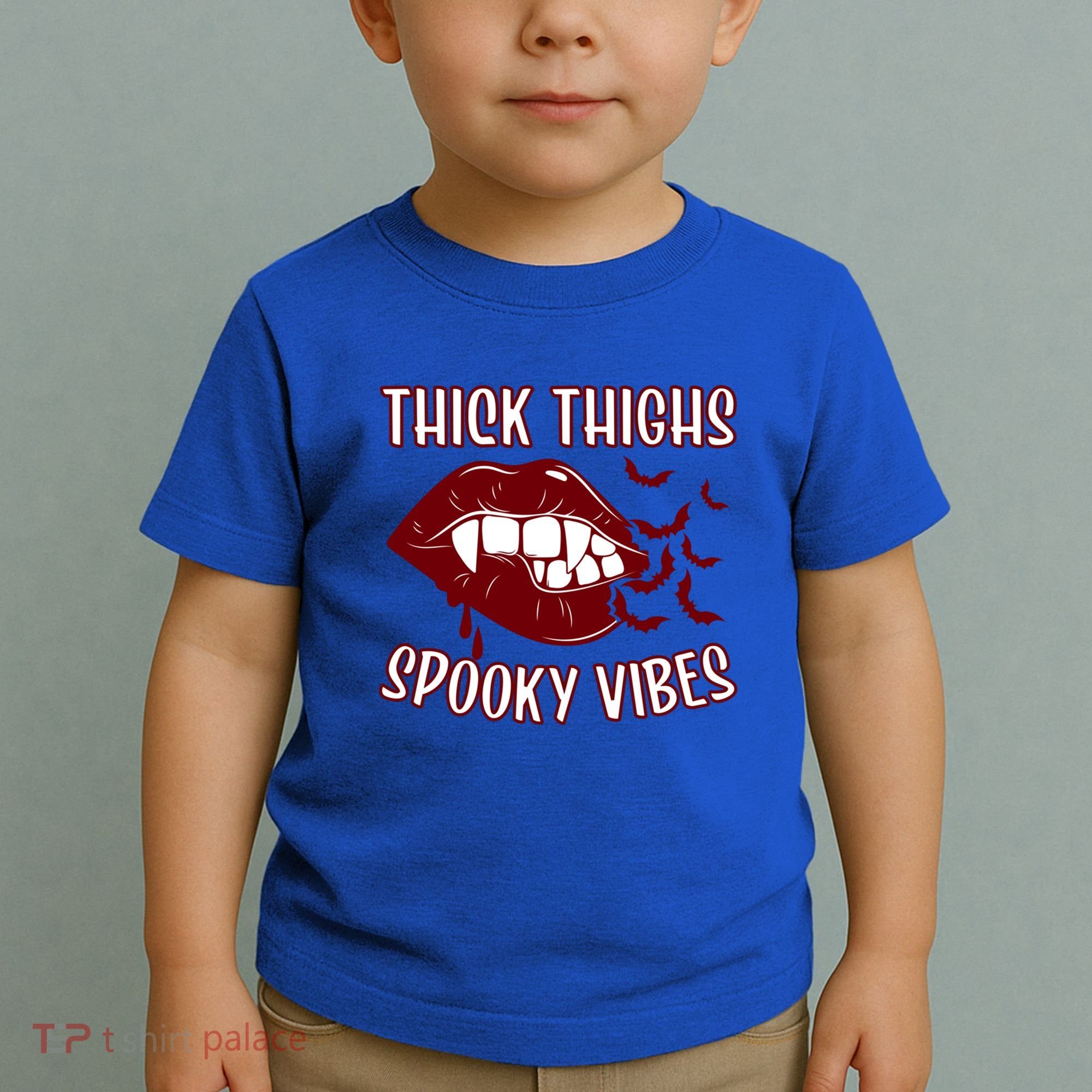 Thick Thighs And Spooky Vibes Vampire Bat Lips Gift Toddler T-Shirt