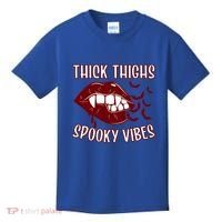 Thick Thighs And Spooky Vibes Vampire Bat Lips Gift Kids T-Shirt thumb 0