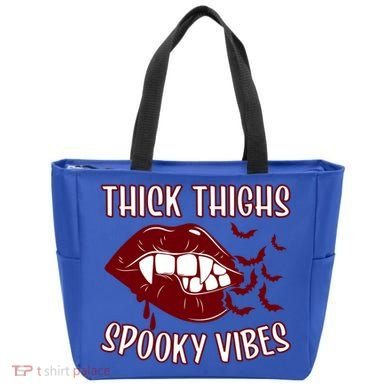 Thick Thighs And Spooky Vibes Vampire Bat Lips Gift Tote Bag