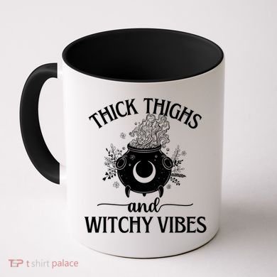 Thick Thighs And Witchy Vibes Halloween Cute Gift Coffee Mug