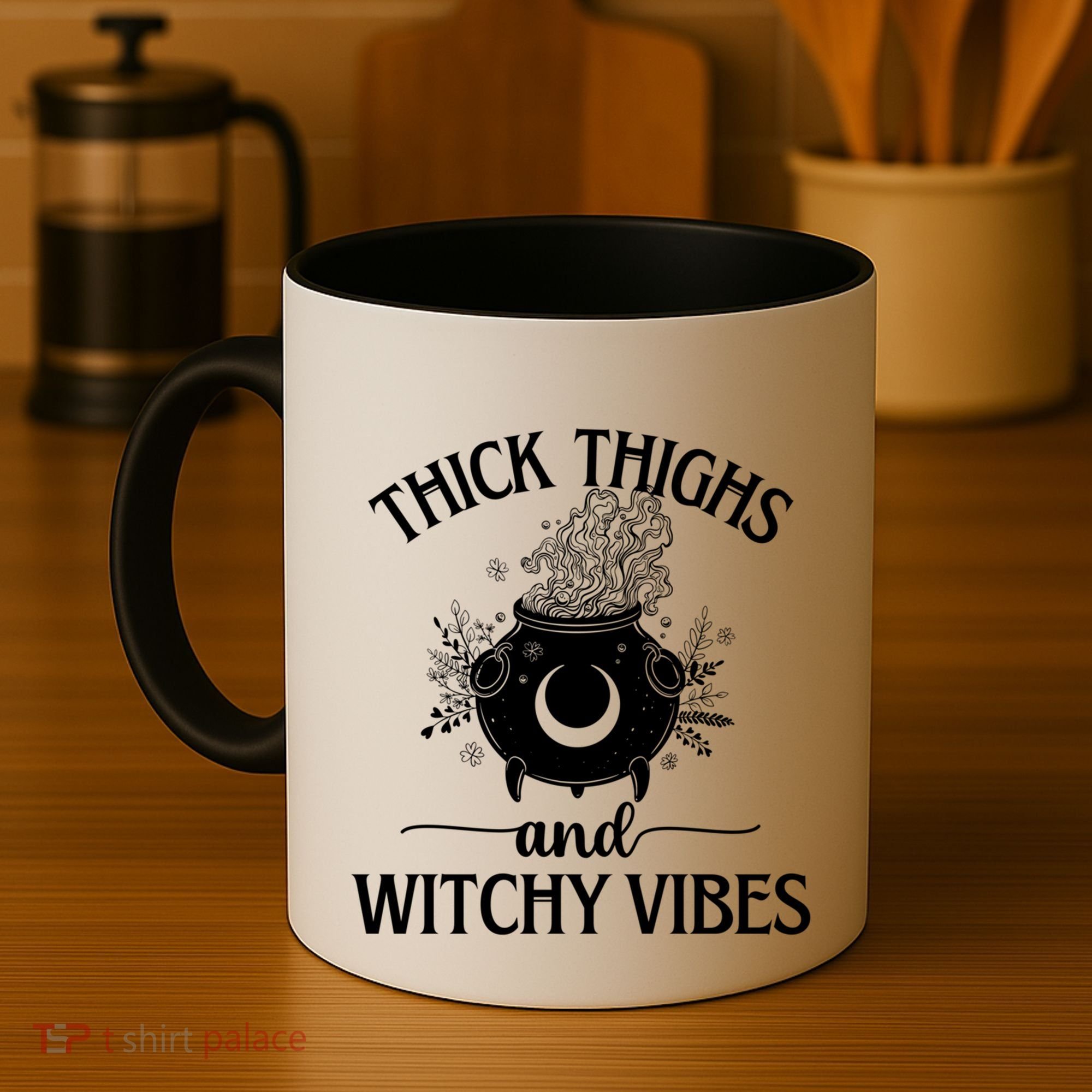 Thick Thighs And Witchy Vibes Halloween Cute Gift Coffee Mug