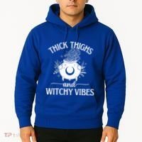 Thick Thighs And Witchy Vibes Halloween Cute Gift Hoodie thumb 2