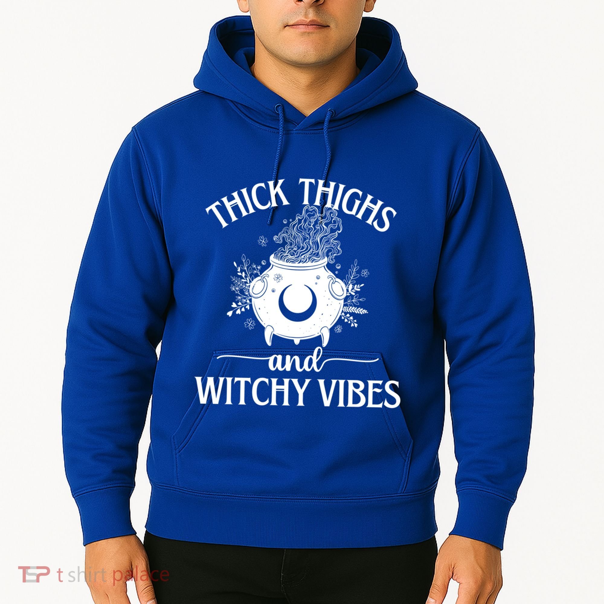 Thick Thighs And Witchy Vibes Halloween Cute Gift Hoodie