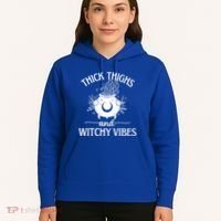 Thick Thighs And Witchy Vibes Halloween Cute Gift Hoodie thumb 5
