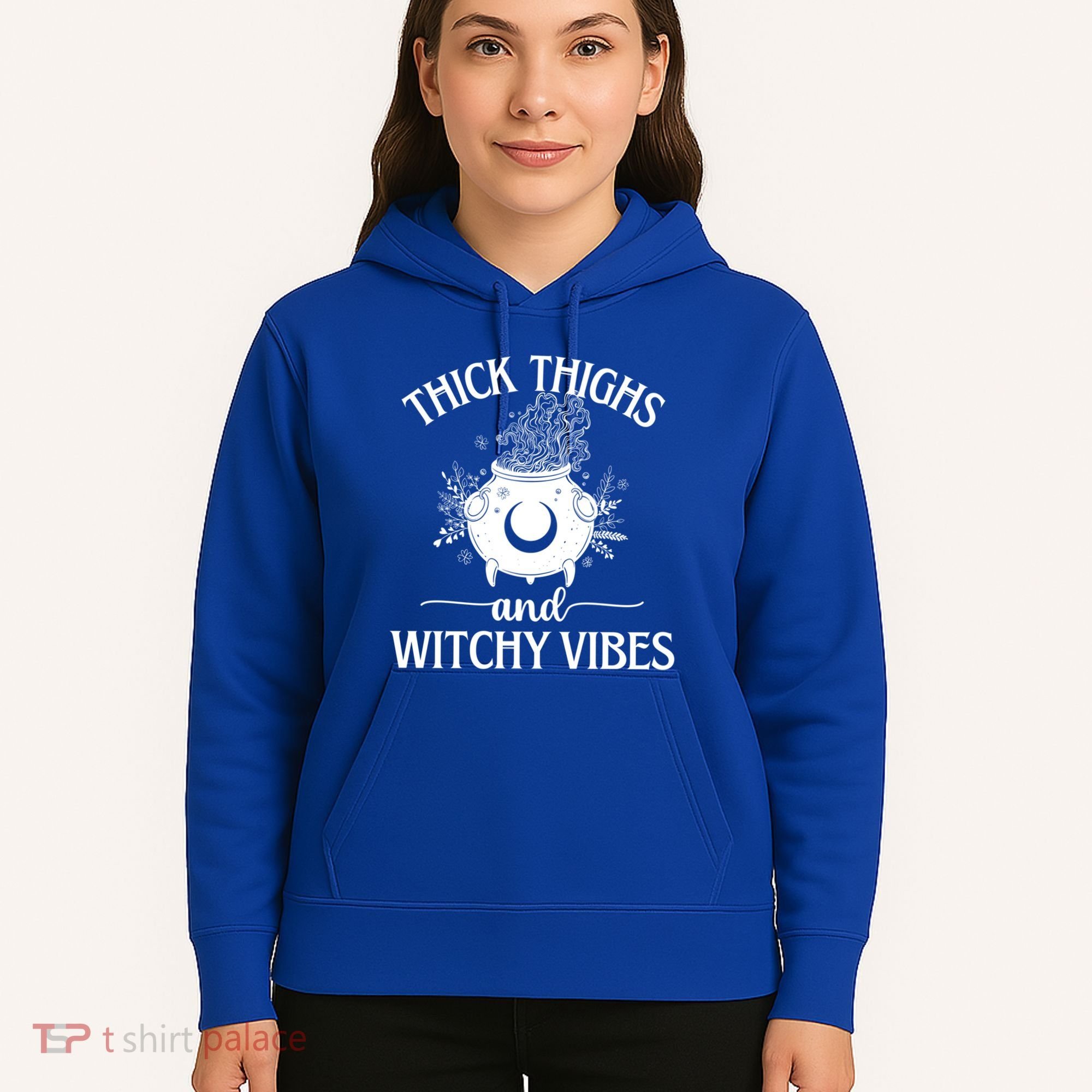 Thick Thighs And Witchy Vibes Halloween Cute Gift Hoodie