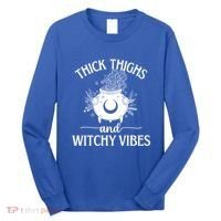 Thick Thighs And Witchy Vibes Halloween Cute Gift Long Sleeve Shirt thumb 0