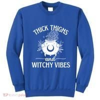 Thick Thighs And Witchy Vibes Halloween Cute Gift Sweatshirt thumb 0