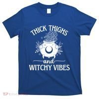 Thick Thighs And Witchy Vibes Halloween Cute Gift T-Shirt thumb 0