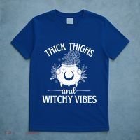 Thick Thighs And Witchy Vibes Halloween Cute Gift T-Shirt thumb 5