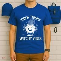 Thick Thighs And Witchy Vibes Halloween Cute Gift T-Shirt thumb 6