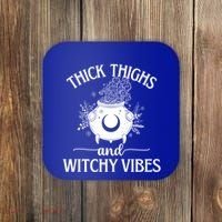 Thick Thighs And Witchy Vibes Halloween Cute Gift Coaster thumb 0