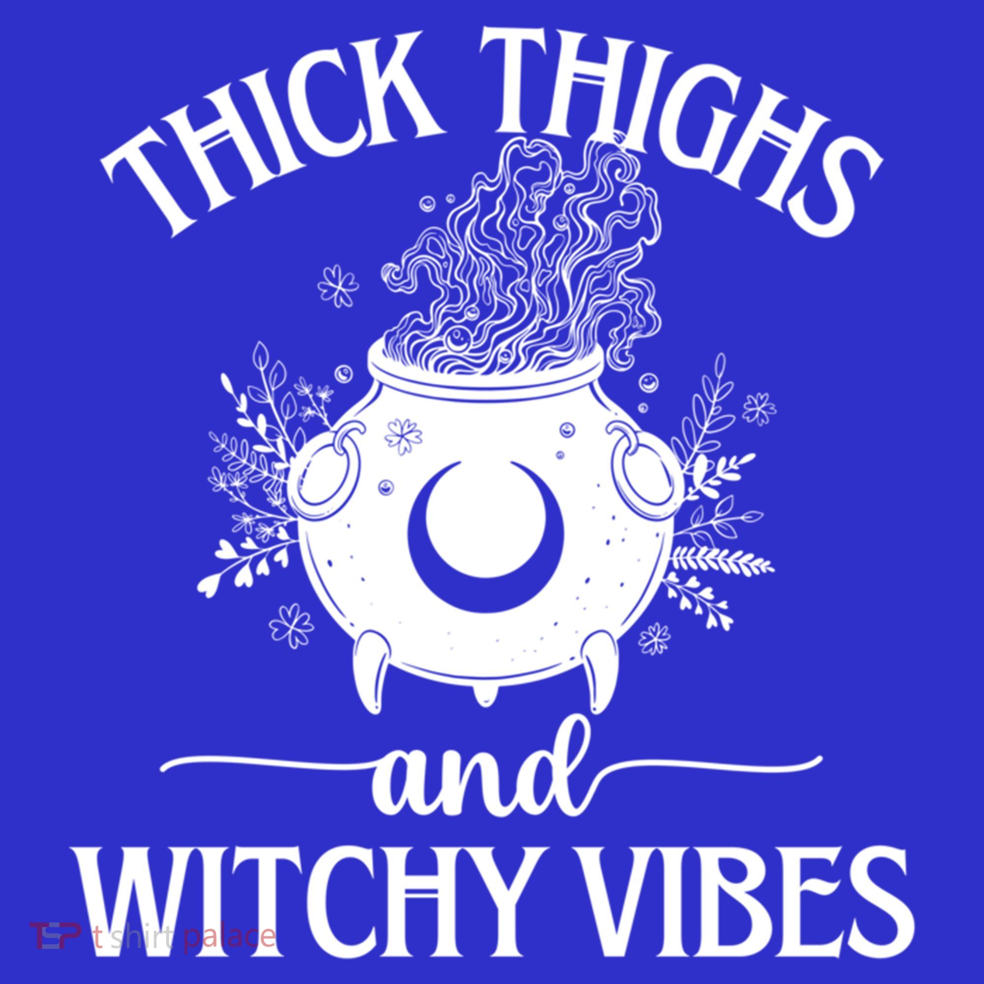 Thick Thighs And Witchy Vibes Halloween Cute Gift Women's Tank Top