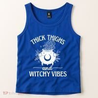 Thick Thighs And Witchy Vibes Halloween Cute Gift Tank Top thumb 2