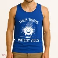 Thick Thighs And Witchy Vibes Halloween Cute Gift Tank Top thumb 3