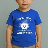 Thick Thighs And Witchy Vibes Halloween Cute Gift Toddler T-Shirt thumb 2