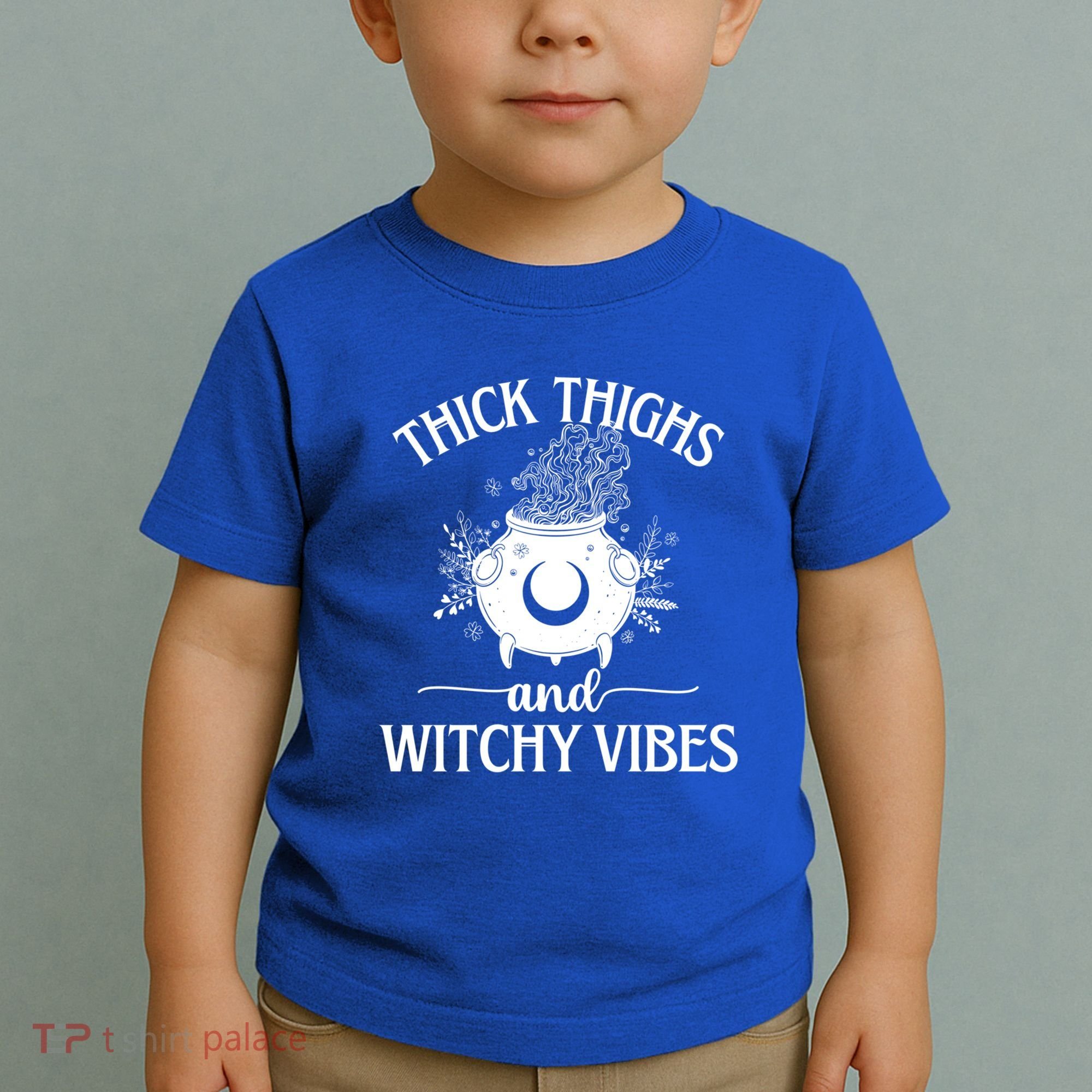 Thick Thighs And Witchy Vibes Halloween Cute Gift Toddler T-Shirt