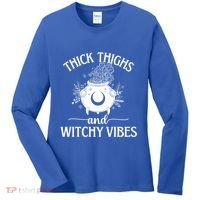 Thick Thighs And Witchy Vibes Halloween Cute Gift Women's Long Sleeve Shirt thumb 0