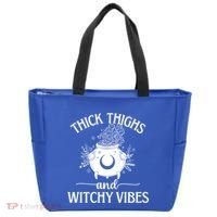 Thick Thighs And Witchy Vibes Halloween Cute Gift Tote Bag thumb 0
